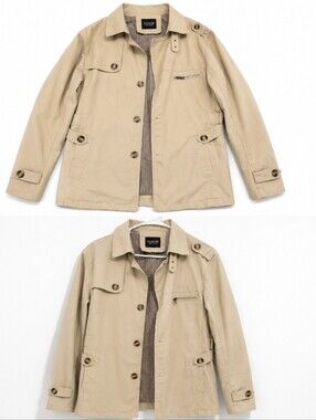 Men's Beige Lightweight Trench Jacket
